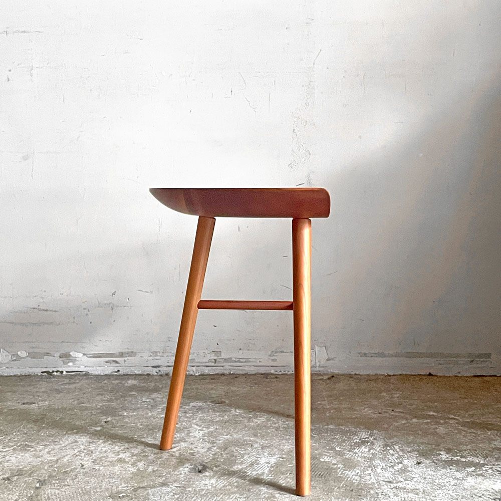 シキファニチア SIKI FURNITURE スツールテーブル STOOL TABLE 1 サイドテーブル ブラックチェリー無垢材 W45cm 板座 国産家具 ■