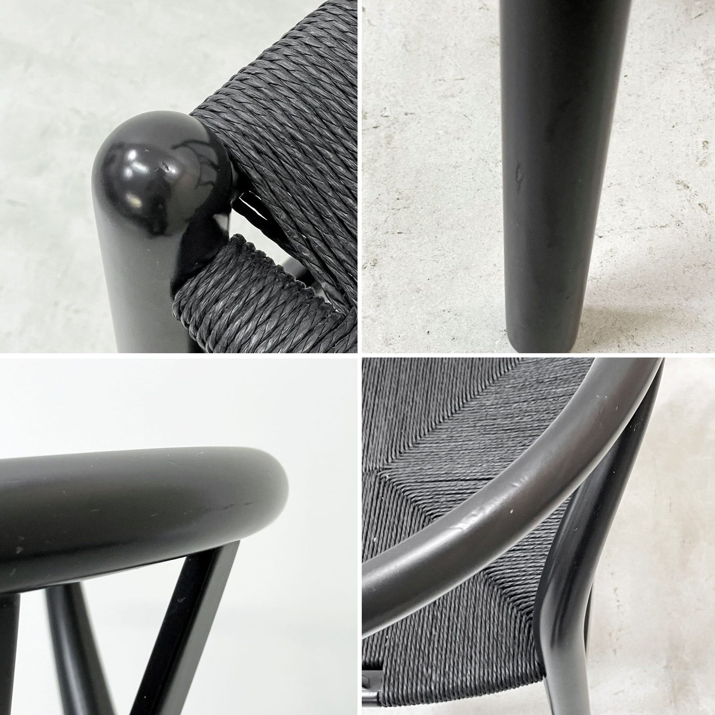 カールハンセン＆サン Carl Hansen & Son CH24 Yチェア ブラックラッカー×ブラックペーパーコード ビーチ材 ハンス・J・ウェグナー デンマーク 北欧家具 C ●