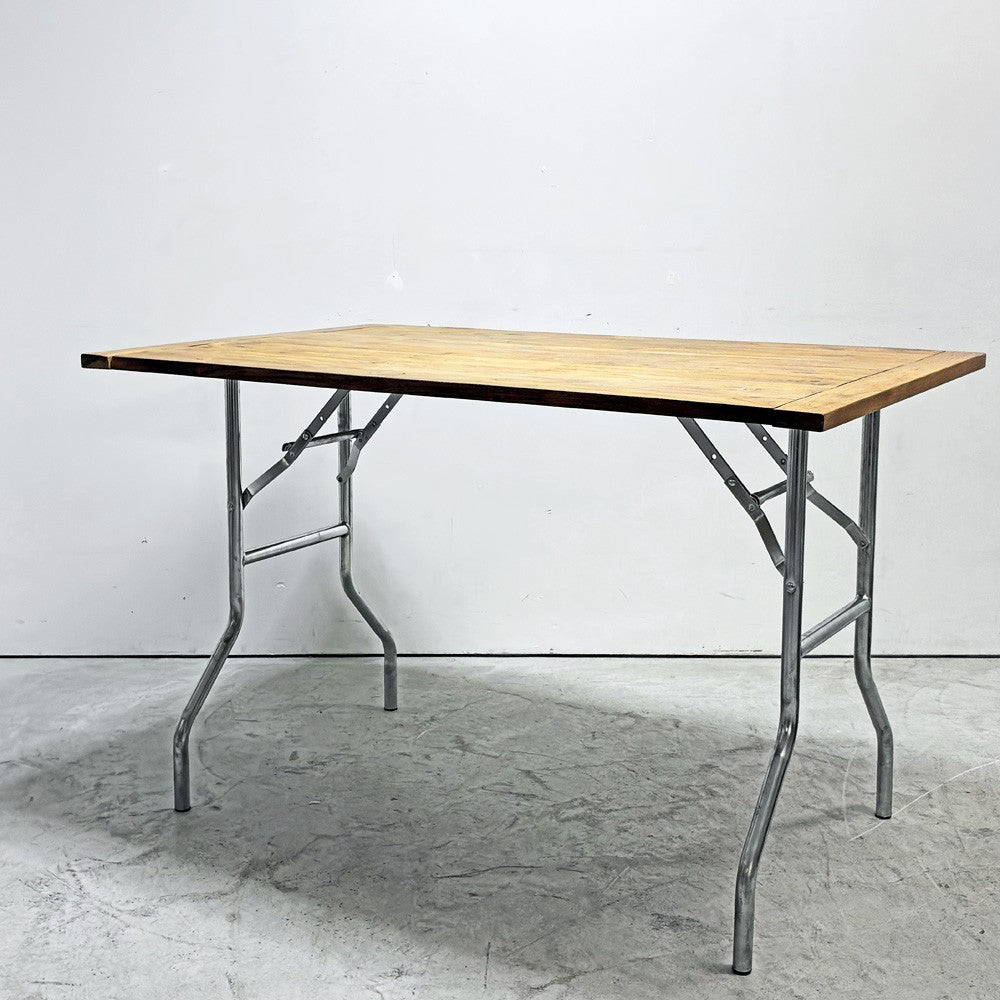 ワークテーブル エブコ EBCO ウィッシュボーンレッグ WISHBONE LEGS + 木製天板 折り畳みテーブル  W120.5cm US 作業台 PFS取扱 インダストリアル ●