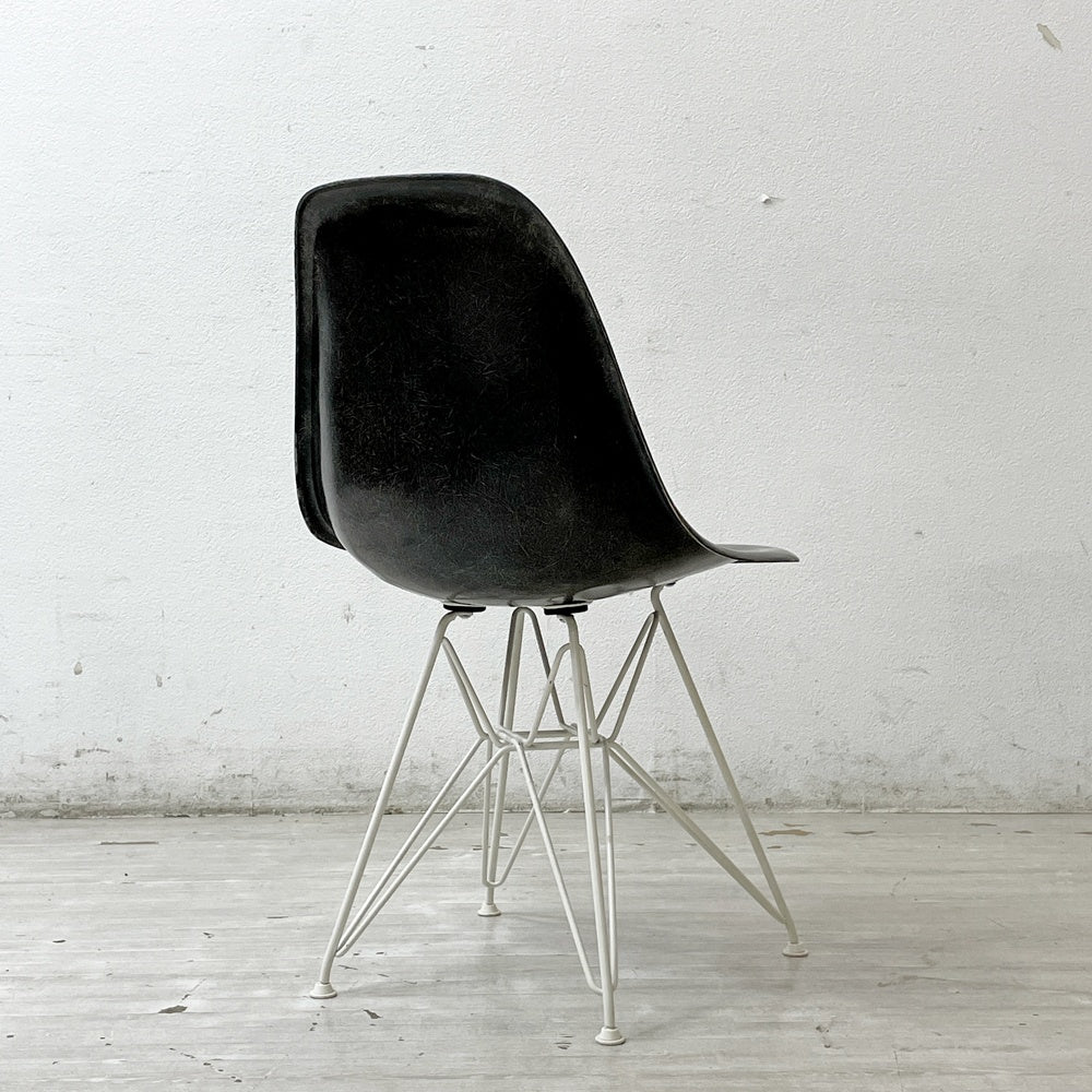 ハーマンミラー Herman Miller 2ndビンテージ サイドシェルチェア FRP製 エレファントハイドグレー ホワイトエッフェルベース C&R イームズ ミッドセンチュリー ●