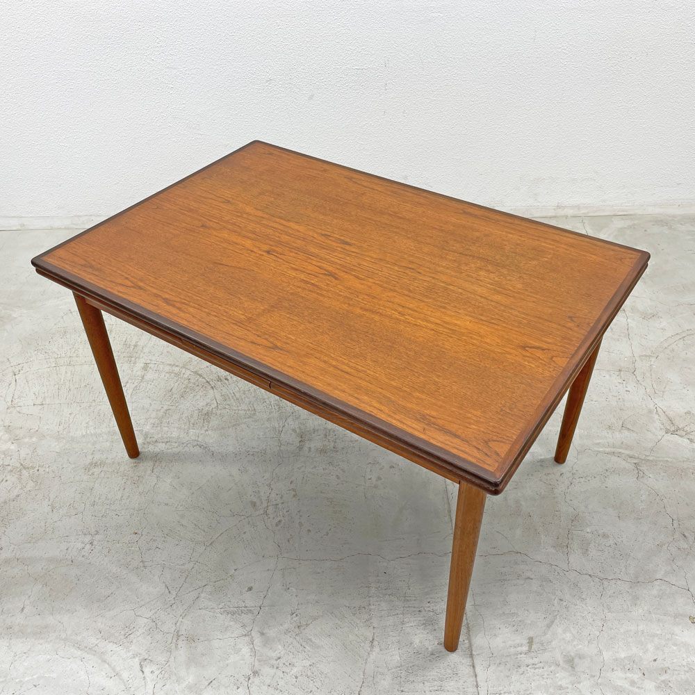 北欧ビンテージ Danish Vintage チーク材 エクステンション ダイニングテーブル ドローリーフ式 デンマーク 〓