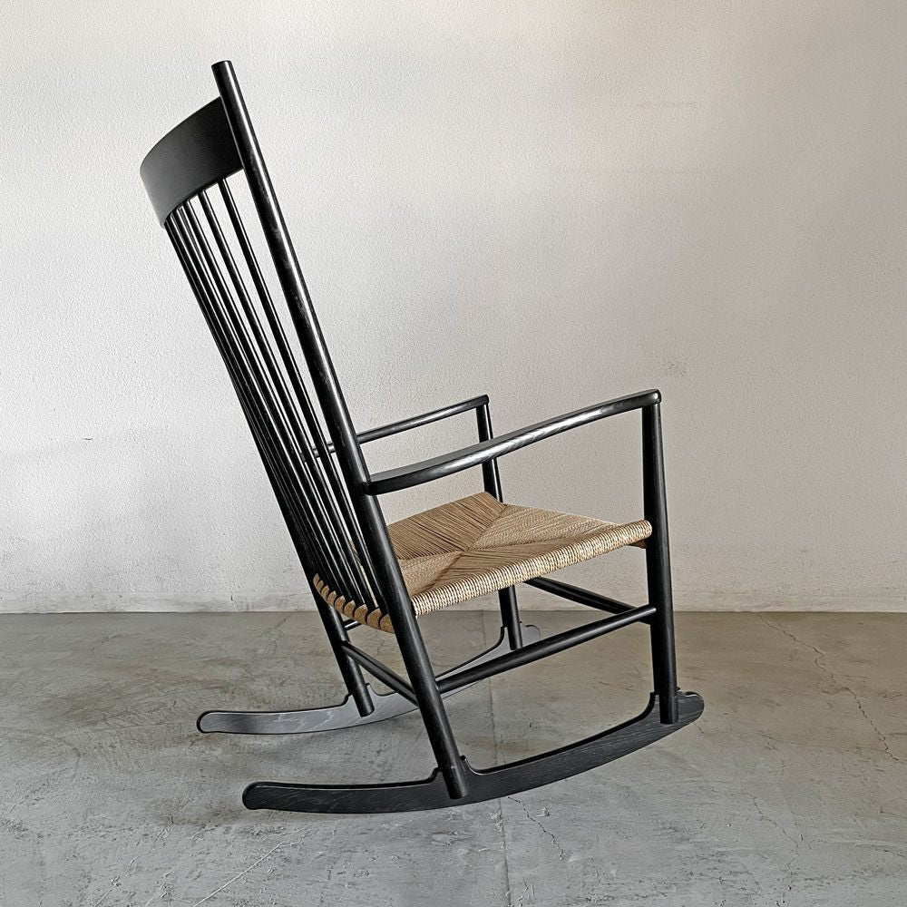 フレデリシア FREDERICIA J16 ロッキングチェア Model 16000 オーク材 ブラックラッカー ペーパーコード座面 箱付 ハンス J. ウェグナー デンマーク 未使用保管品 〓