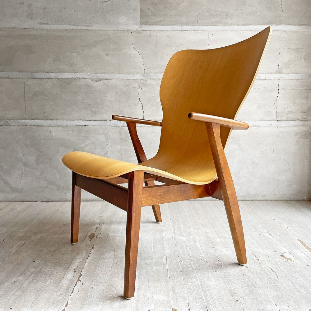 アルテック artek ドムス ラウンジチェア Domu Lounge Chair アームチェア バーチ材 ハニー×ウォールナット スコープ SCOPE別注 希少カラー イルマリ・タピオヴァーラ 北欧 フィンランド ♪