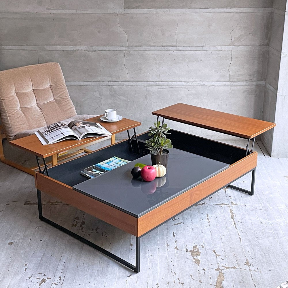 ボーコンセプト BoConcept シヴァ Chiva コーヒーテーブル ガラス×ウォールナット 天板リフトアップ 収納スペース付 オッカ OCCA 北欧モダン デンマーク ♪