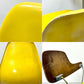 ハーマンミラー Herman Miller サイドシェルチェア セカンド 2ndビンテージ FRP イエロー 肘掛けテーブル付 スクールベース イームズ ●