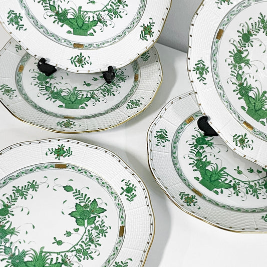 ヘレンド HEREND HVNGARY インドの華 プレート 5枚セット Φ30cm ハンドペイント 白磁食器 ハンガリー ●