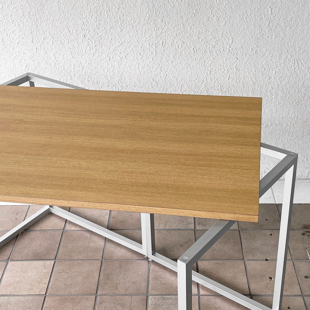 ビスレー BISLEY デスクプラン DESK PLAN Lフット ワーキングテーブル デスク オーク メラミン天板 スチール脚 W120cm イギリス ◇