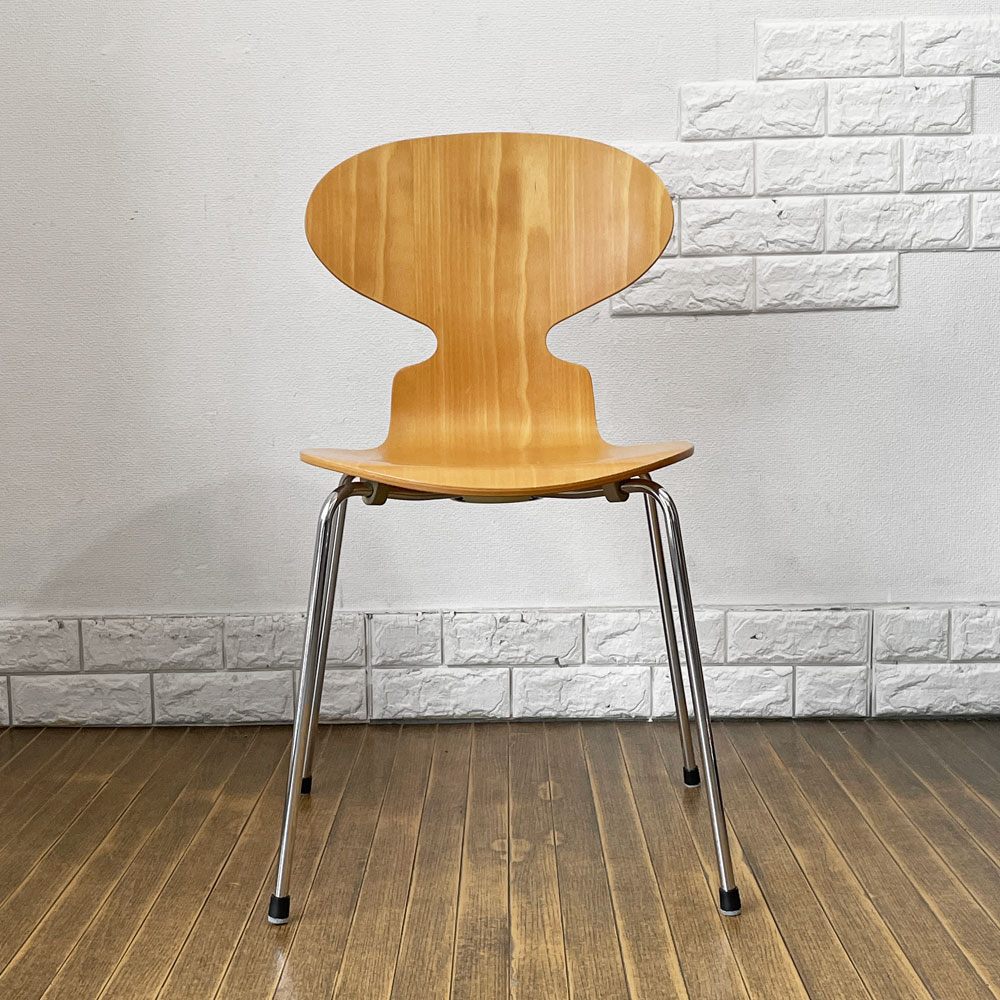 フリッツハンセン Fritz Hansen 3101 アリンコチェア アントチェア 4本脚 ナチュラルビーチ ラッカー仕上げ フェルトグライズ アルネ・ヤコブセン A ◎