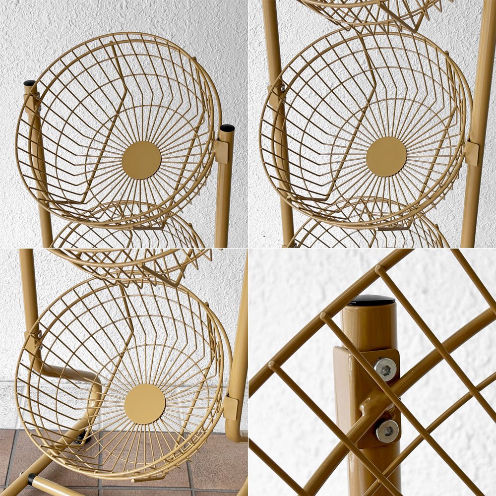 ダルトン DULTON ワイヤー ラウンド ラック WIRE ROUND RACK 収納家具 ラック ワイヤーバスケット 3段 アジャスター付き サンドベージュ 定価¥27,500- ◇