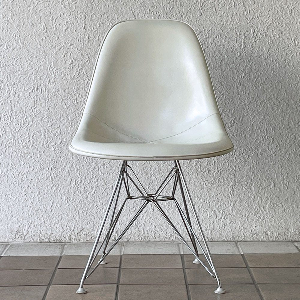 ハーマンミラー Herman Miller サイドシェルチェア サード 3rd FRP PVCレザー パーチメント ロータイプ エッフェルベース イームズ ビンテージ vintage ◇