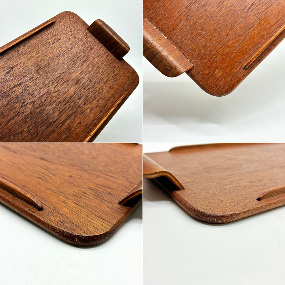 北欧ビンテージ Scandinavian Vintage チーク材 トレイ トレー プライウッドハンドル 北欧雑貨 ●