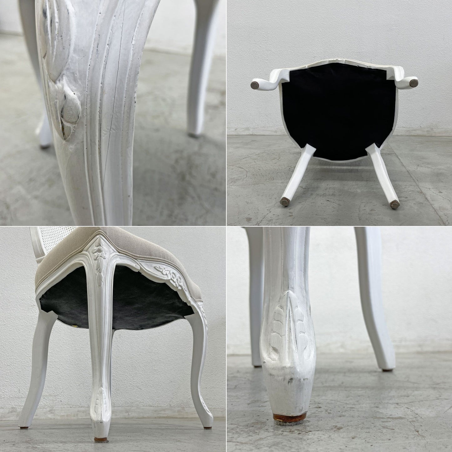 サラグレース Sarah Grace SGD デビュー ダイニングチェア DEBUT DINING CHAIR CHARM BD WHITE&NATURAL LINEN ラタンバック アンティーク風 オーク材 参考価格約55,000円 C〓