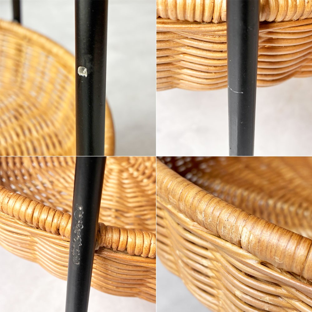 イデー IDEE ワラビー WALLABY SIDE TABLE サイドテーブル ラタン スチール ブラック ナチュラルデザイン ★