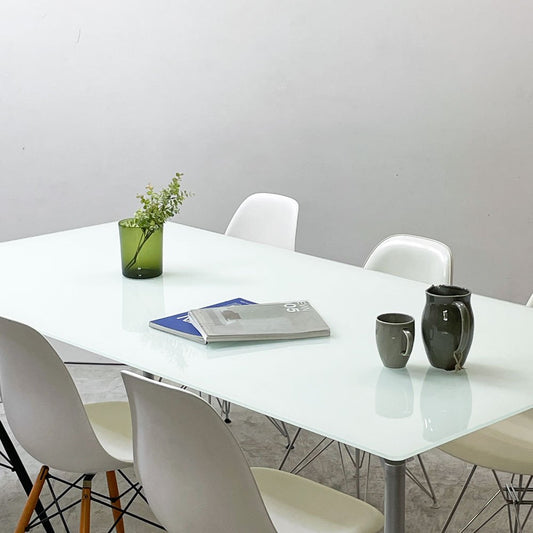 フリッツハンセン Fritz Hansen プラーノ PLANO ダイニングテーブル W200×D100cm ガラス天板 裏面焼付塗装 北欧 デンマーク モダンデザイン ●
