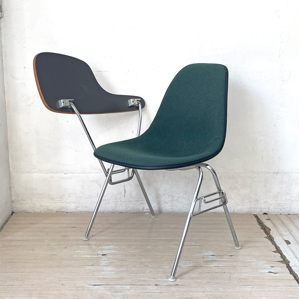 ハーマンミラー Herman Miller サイドシェルチェア セカンド 2nd ビンテージ アプホルスター スクールベース スタッキングベース 肘掛けテーブル付 イームズ ミッドセンチュリー H ★