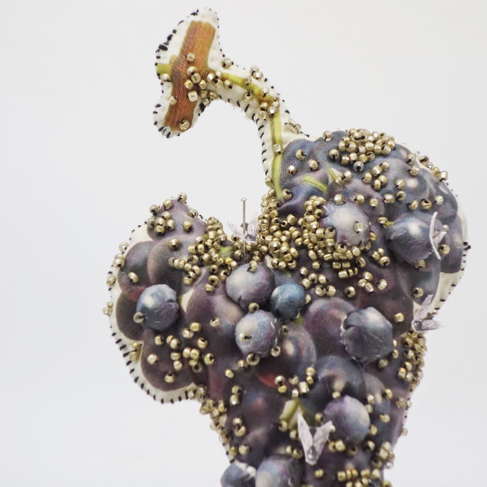 リンディ・ドゥルト Lyndie Dourthe ガラスドーム アートオブジェ ぶどう H20.5cm H.P.FRANCE取扱 ●