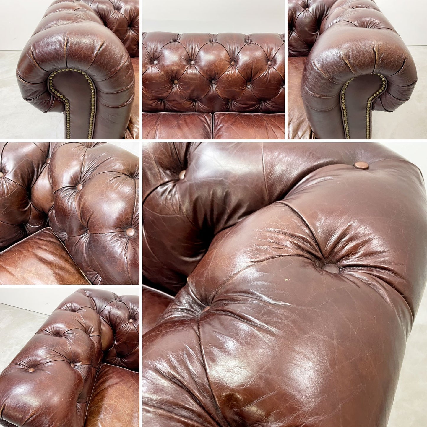 ハロ HALO ケンジントン KENSINGTON BIKER TAN 2Pソファ 2人掛け 牛本革 チェスターフィールドソファ 英国 定価￥550,000- ●