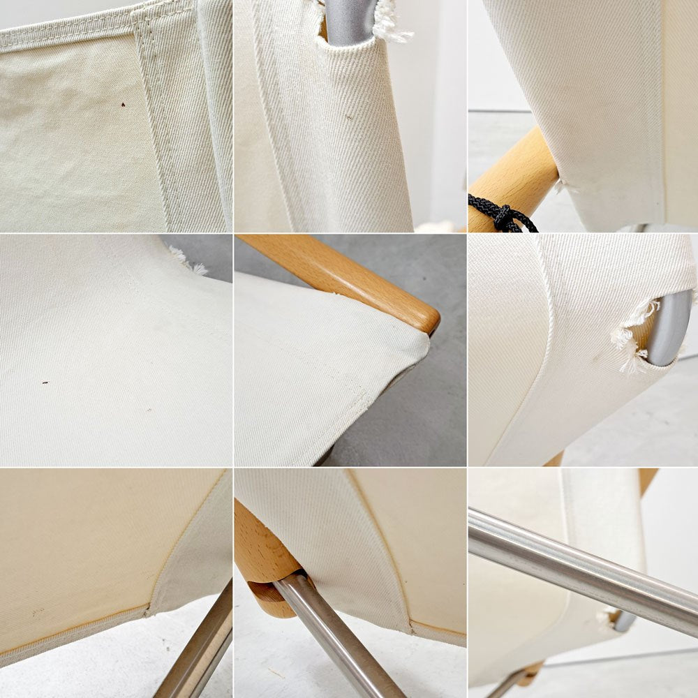 ニーチェア エックス NY chair X フォールディングチェア オットマン付 ホワイト×ナチュラル 折り畳みチェア 新居猛 藤栄 MoMA ●