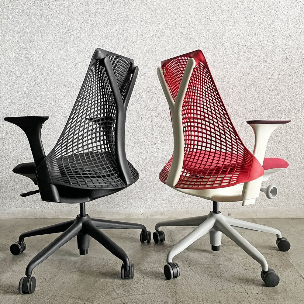 ハーマンミラー Herman Miller セイルチェア SAYL CHAIR デスクチェア オフィスチェア レッド ミドルバック イヴ・ベアール 2013年製 旧モデル 〓