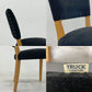 トラックファニチャー TRUCK FURNITURE エスアールダイニングチェア SR CHAIR ナラ無垢材 張替 ウェービング交換 モケットブラック生地 〓