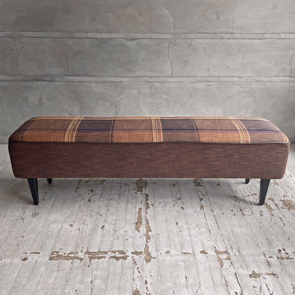 クラッシュゲート CRASH GATE タブレザーワークス tabu Leather Works チェルシー CHELSEA ベンチ 2Pスツール チェック柄 廃番 ♪