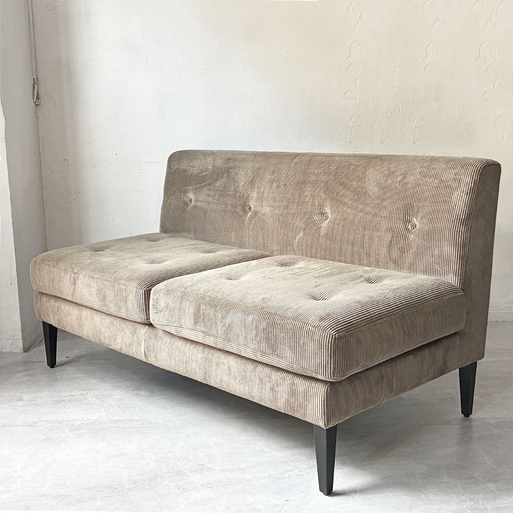 クラッシュゲート CRASHGATE ノットアンティークス Knot Antiques グレス GRESS 2人掛けソファ コーデュロイ 肘なし W140cm 関家具 定価￥75.900- ★