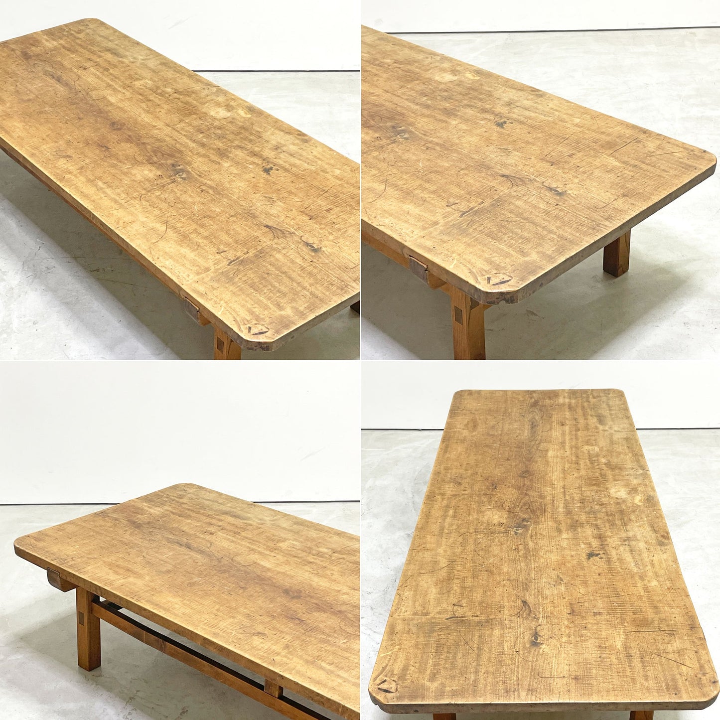 ジャパンビンテージ japan vintage 木製 座卓 ローテーブル W137.5cm 木味 日本家具 古家具 ●