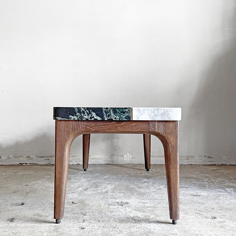 ブルーナチュール BLEU NATURE 大理石天板 ローテーブル オーク材 幅95cm フランス ■