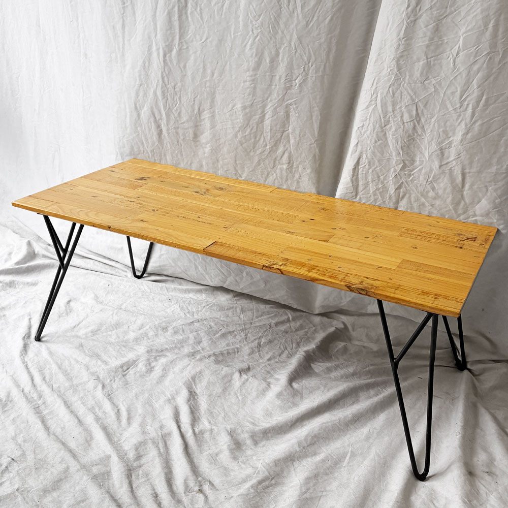 リビングハウス LIVING HOUSE. オッタシリーズ OTTA TVボード W110cm ローテーブル スチールレッグ 再生パイン無垢材 ナチュラルデザイン◇