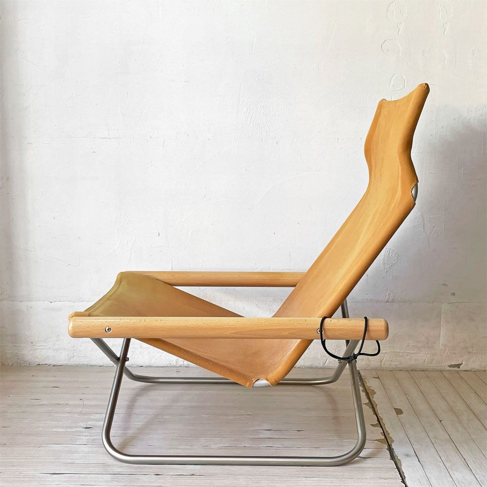 ニーチェア エックス NY chair X フォールディングチェア 折り畳みチェア ラウンジチェア キャメル ナチュラル ビーチ材 新居猛 MoMA 定価 59,400円 ★