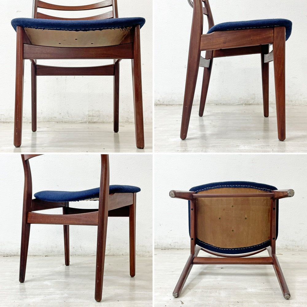 北欧ビンテージ Scandinavia Vintage ダイニングチェア 無垢材 ファブリック 北欧家具 モダンデザイン A ●