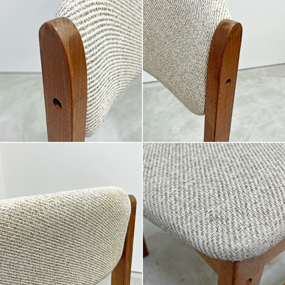 ベニーリンデンデザイン BENNY LINDEN DESIGN ダイニングチェア チーク無垢材 ファブリック デンマーク ビンテージ A ●
