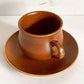 グスタフスベリ GUSTVSBERG カップ＆ソーサー リサラーソン ブラウン ビンテージ 北欧雑貨 希少 ■