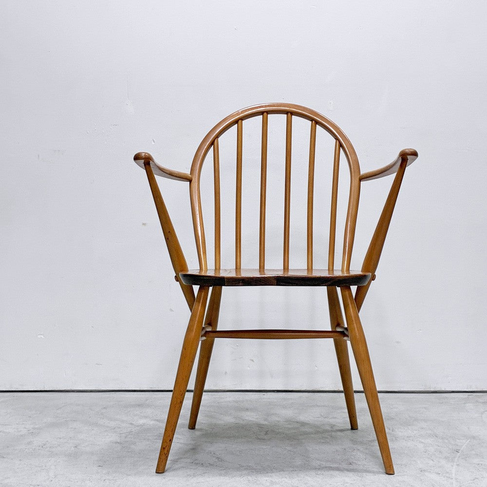アーコール Ercol フープバックチェア アームチェア ダイニングチェア エルム材 ビーチ材 UKビンテージ 英国家具 ●