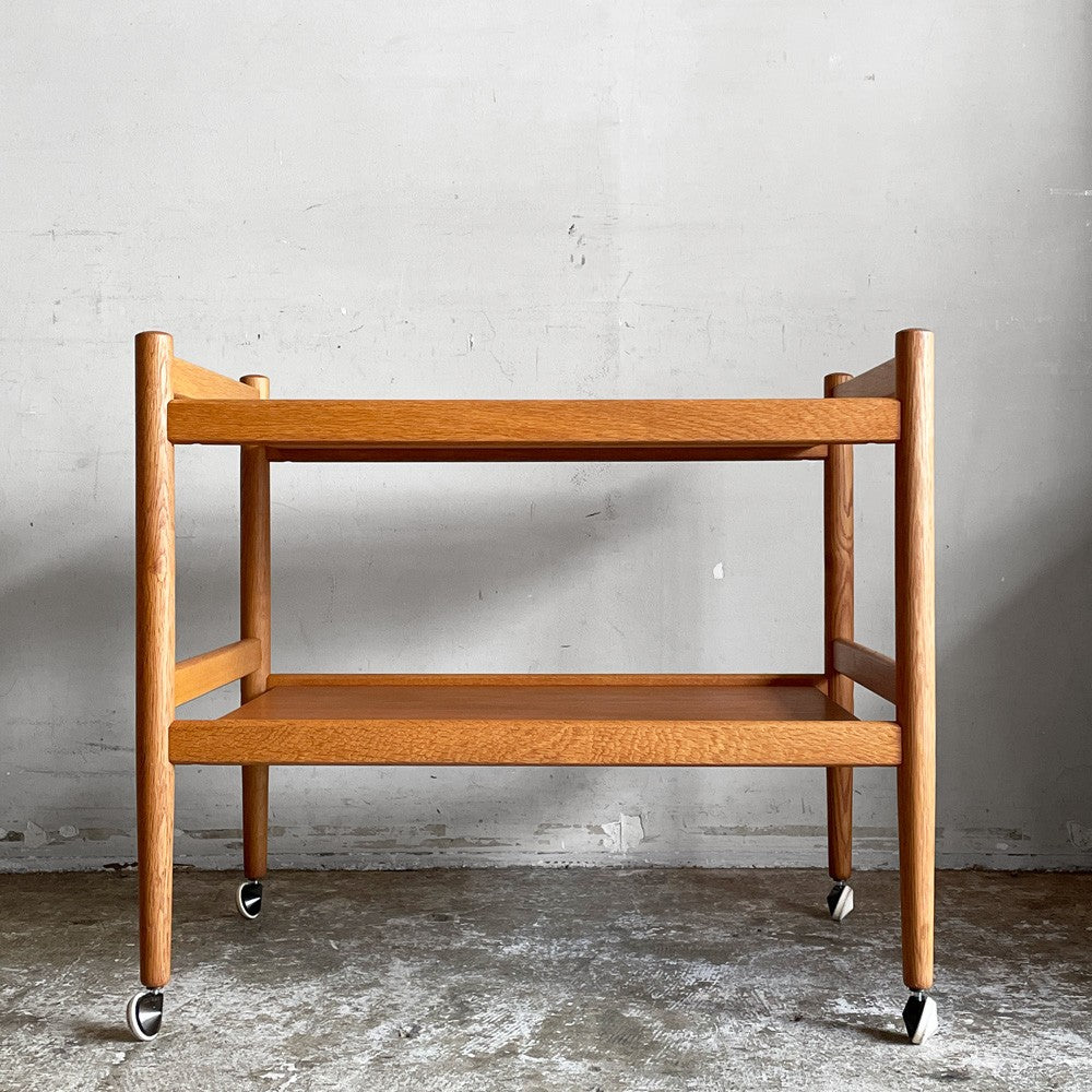 デンマーク ビンテージ Danish Vintage オーク材 ワゴン トローリー 2段 キャスター付き W71.5cm 北欧家具 北欧ビンテージ ■
