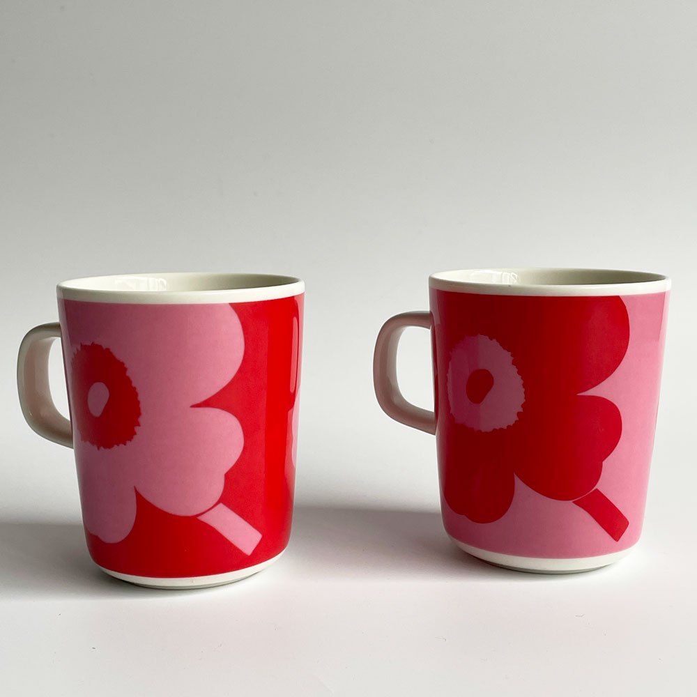 マリメッコ marimekko ウニッコ UNIKKO マグカップ 70周年記念 ピンク 赤 ペアマグ 250ml 北欧雑貨 ♪