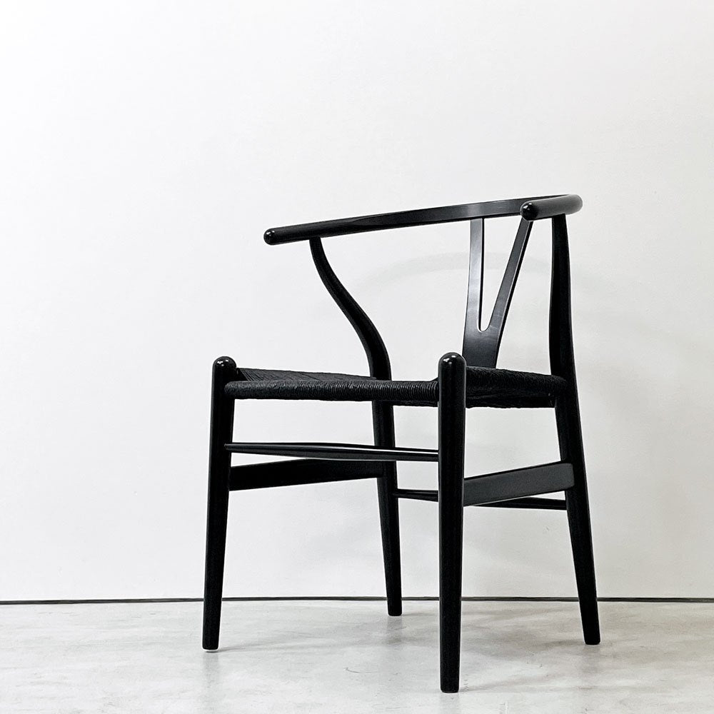 カールハンセン＆サン Carl Hansen & Son CH24 Yチェア ブラックラッカー×ブラックペーパーコード ビーチ材 ハンス・J・ウェグナー デンマーク 北欧家具 A ●
