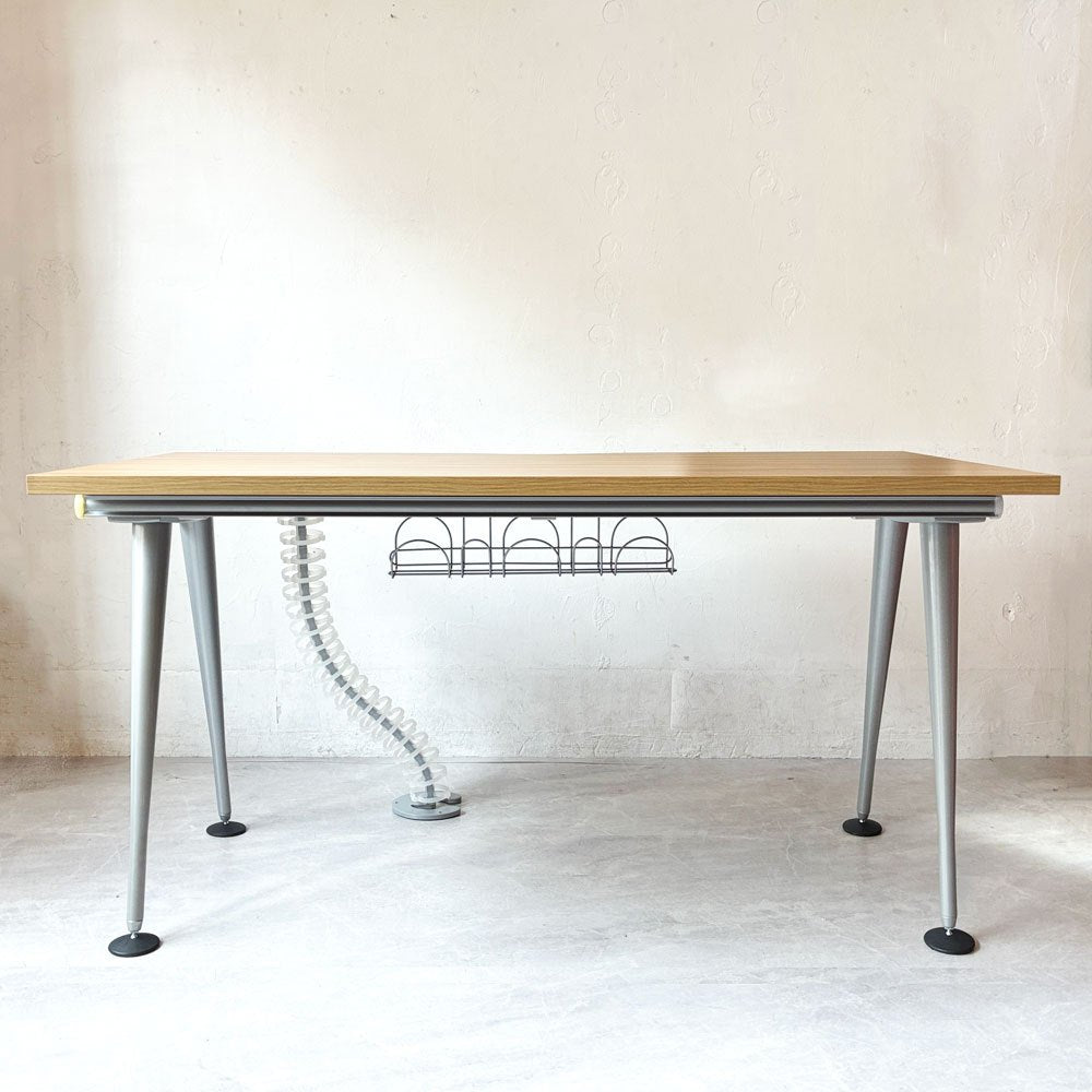 ハーマンミラー Herman Miller アバックエンバイロメンツ ABAK ミーティングテーブル デスク ワークテーブル W140cm オークカラー ケーブルスパイン付き ティム・ウォレス ★