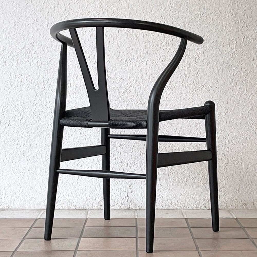 カールハンセン＆サン Carl Hansen & Son CH24 Yチェア ブラックラッカー × ブラックペーパーコード 座面高43cm ハンス・J・ウェグナー オーク材 ◇