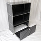 ユーエスエムハラー USMハラー USM Haller モジュラーファニチャー キャビネット シェルフ 1列3段 エクステンションドア ブラック H109cm ◇