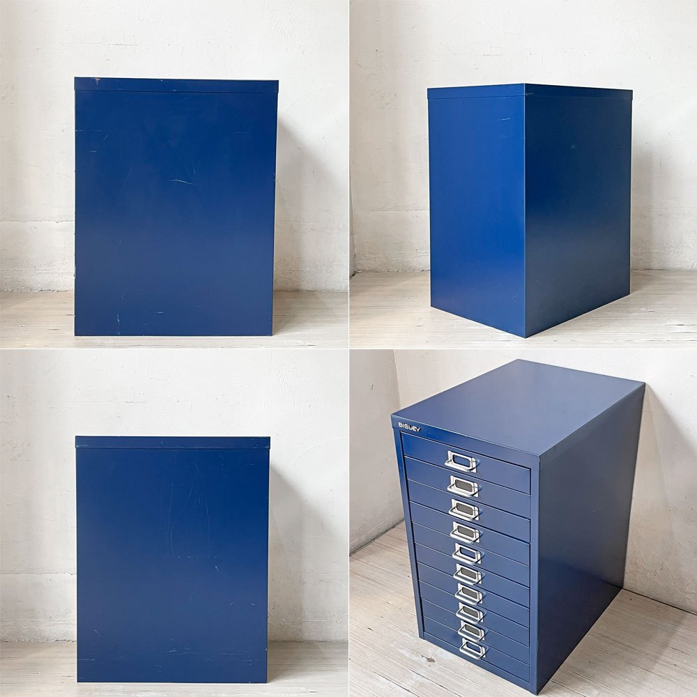 ビスレー BISLEY ベーシック BASICシリーズ A3キャビネット BA3/10 10段 デスクキャビネット ブルー オフィス家具 英国 ★
