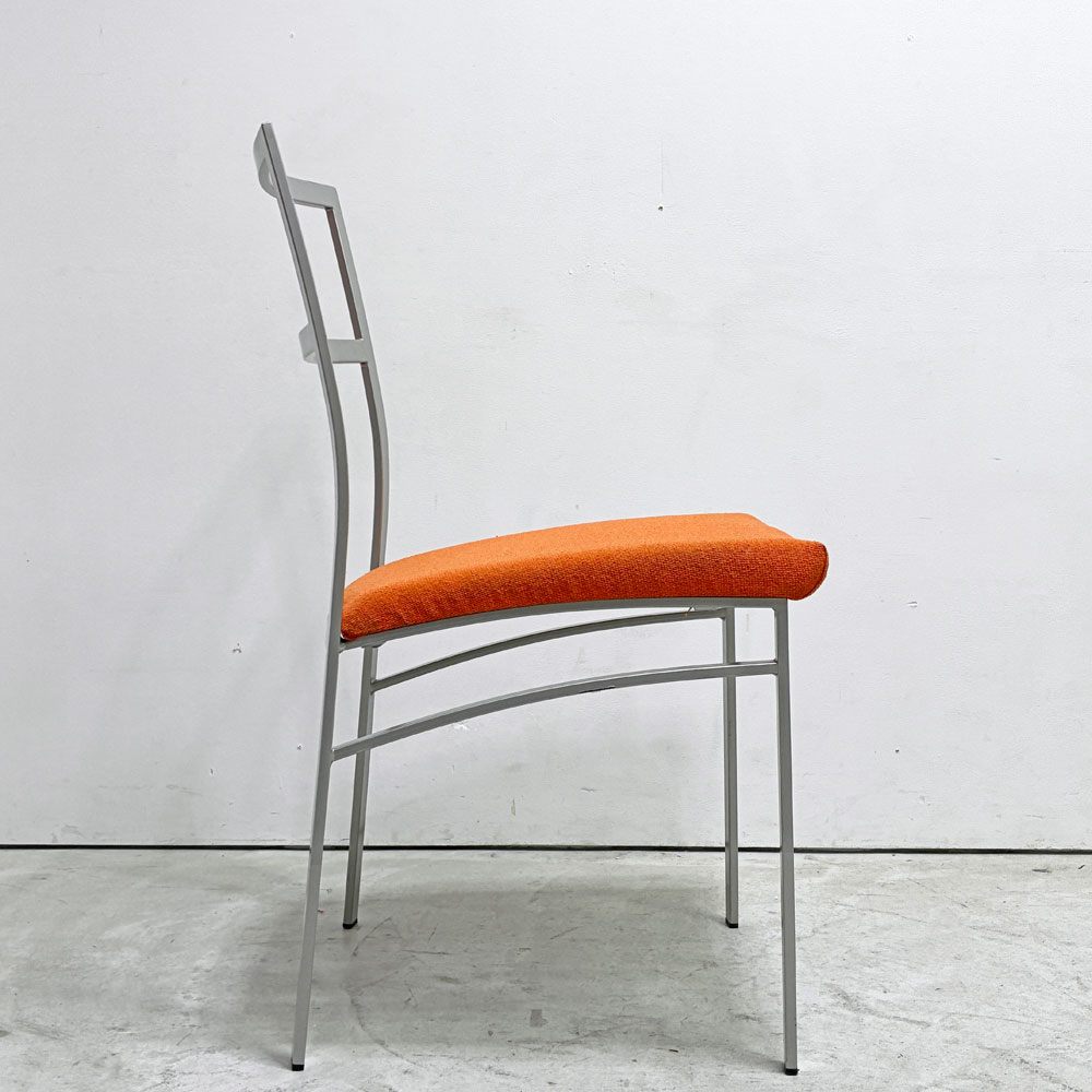 カリガリス Calligaris ダイニングチェア ファブリック スチール オレンジ系 シルバー イタリア モダンスタイル B ●