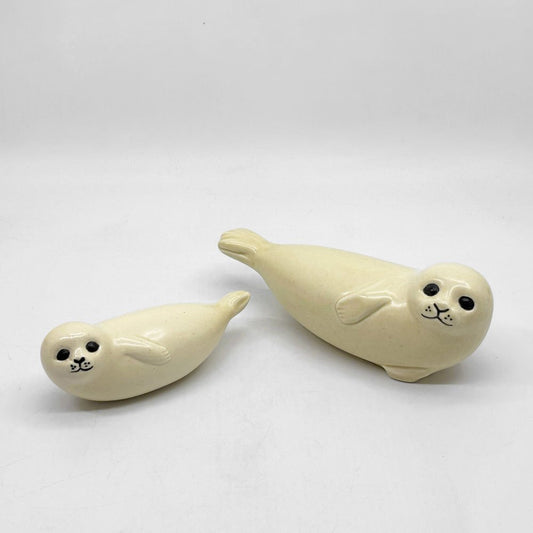 リサラーソン Lisa Larson アザラシの親子 Seal S&M セット フィギュリン オブジェ 置物 スウェーデン 北欧雑貨 ●