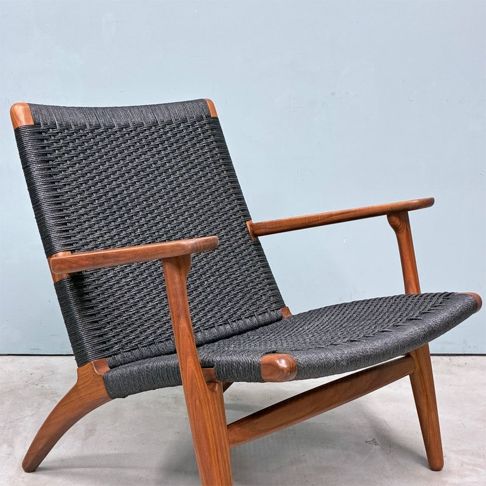 カールハンセン＆サン Carl Hansen & Son CH25 イージーチェア ラウンジチェア ウォールナット材 ブラックペーパーコード ハンス・J・ウェグナー デンマーク 北欧家具 ◎