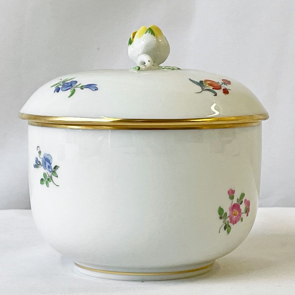 マイセン Meissen ベーシックフラワー Basic Flower スキャタードフラワー シュガーポット 金彩 ヨーロピアンテイスト ドイツ ◇