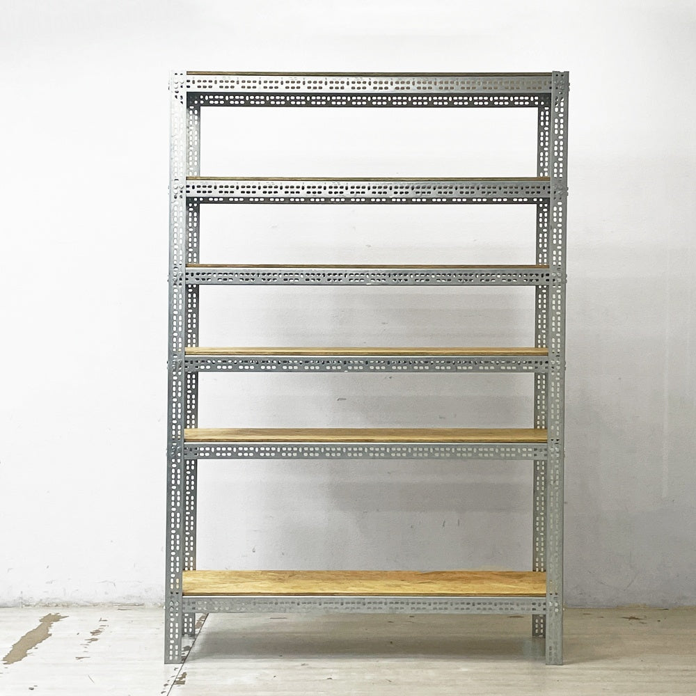 リオン LYON アングルシェルフ SLOTTED ANGLE SHELF オープンシェルフ 6段 インダストリアル P.F.S取扱い セミオーダーサイズ ●