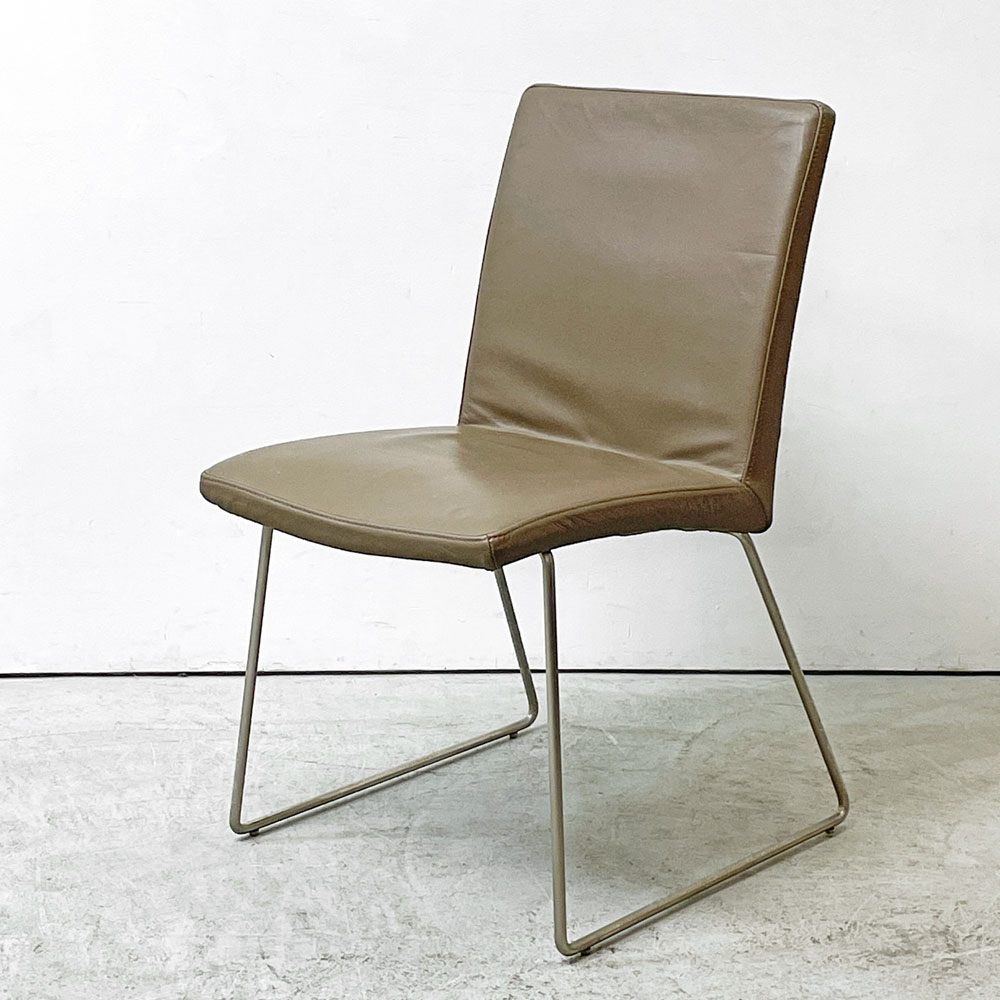 ボーコンセプト BoConcept マリポサディライト Mariposa Delight ダイニングチェア 本革シート グレー系 デンマーク B ●