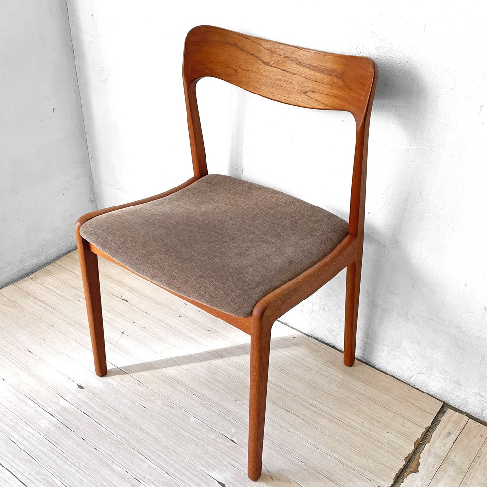 デンマークビンテージ Danish Vintage チーク材 ダイニングチェア デンマーク ファブリック 北欧家具 A ★