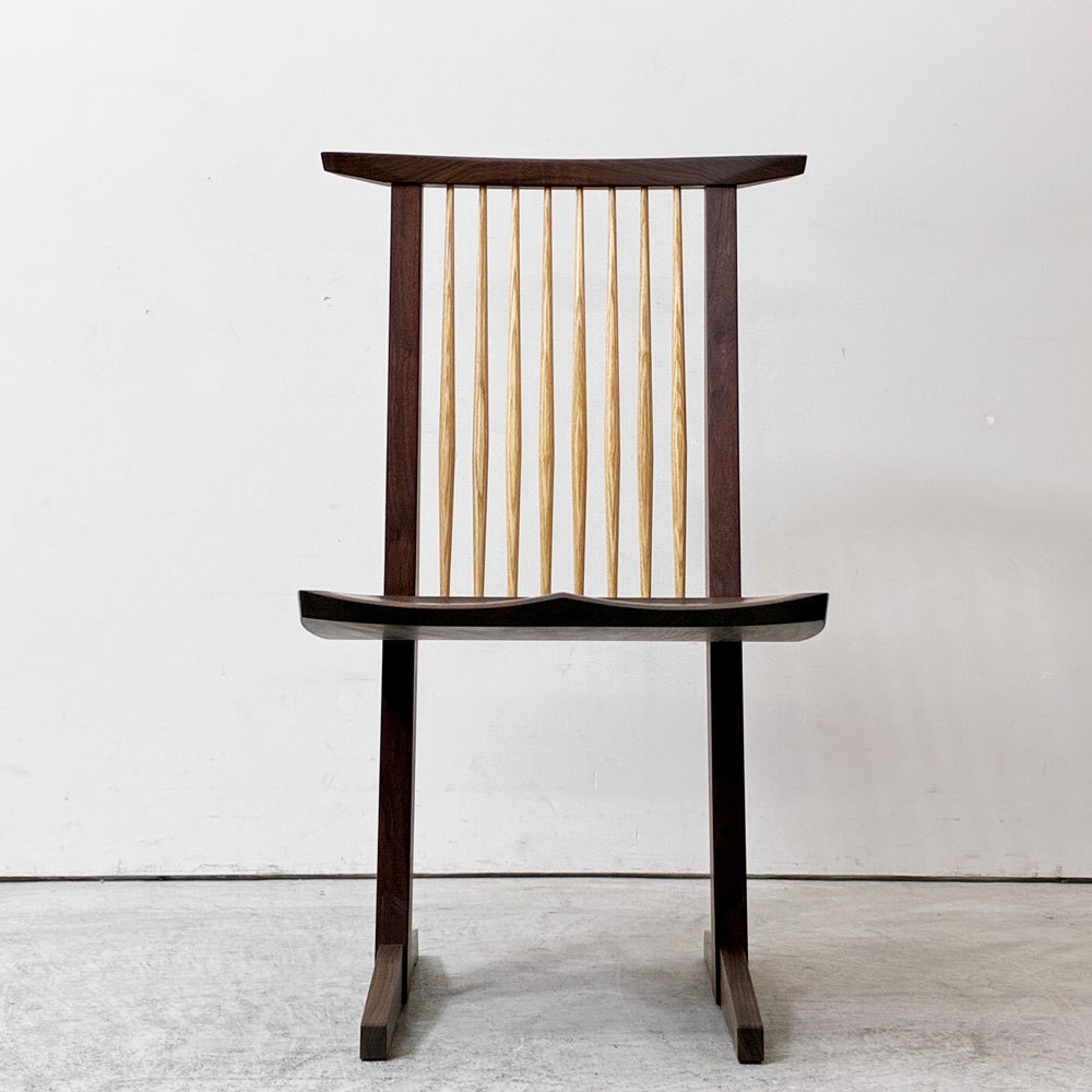 桜製作所 CN101 コノイドチェア CONOID CHAIR ダイニングチェア ウォールナット無垢材 × タモ材 ジョージ・ナカシマ George Nakashima 焼印有 ●