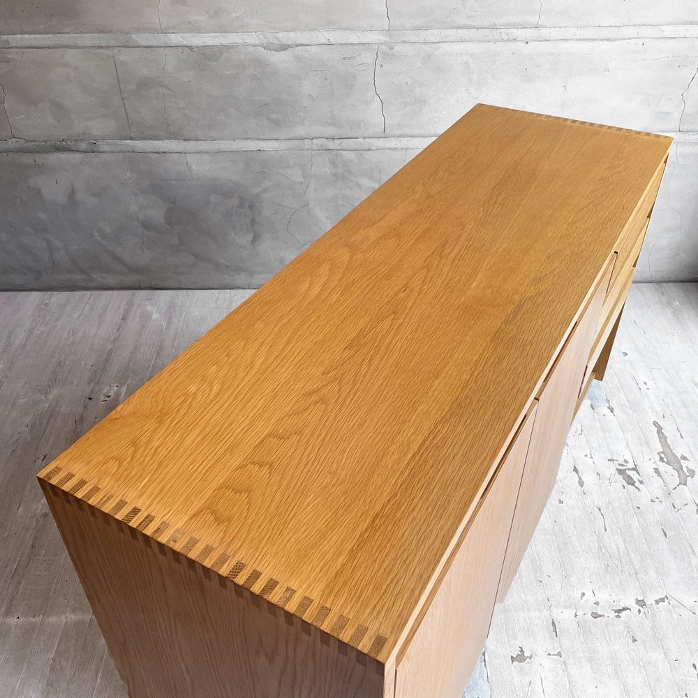 ウニコ unico クラフ CRAFF キャビネット サイドボード オーク材 抽斗3杯 W120cm  廃番希少 ♪